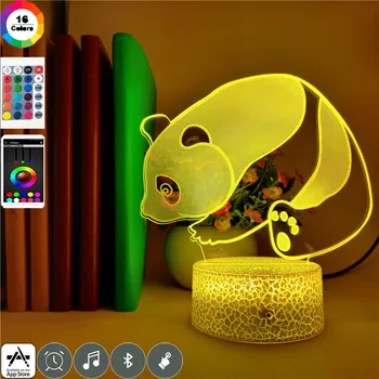 

Clock Base 3D Panda Led Novelty Light 7 Colors Battery Powered Cute Bedroom Decoration Animal Acrylic Night Light Holiday Gifts