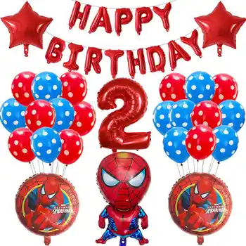 Spiderman Foil Helium Balloons Birthday Party Decoration 39pc Sadoun.com