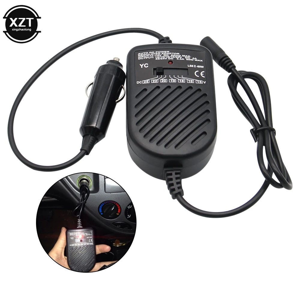 Universal 80W Portable Charger LED Auto Car Adapter Adjustable Power Supply Adapter Set 8 Detachable Plugs Car Laptop Notebook power adapter laptop charger