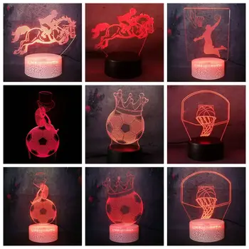 

Athlete Sporting Basketball Football Riding Horse Go Action 3D LED 7 Color Changing Nightlight Desk Lamp RGB Lava Bulb Art Decor