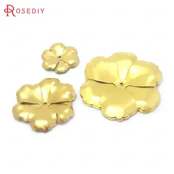 

(38497)10PCS Diameter 22MM 32MM 40MM Not plated color Brass Flower Jewelry Making Supplies Diy Findings Accessories