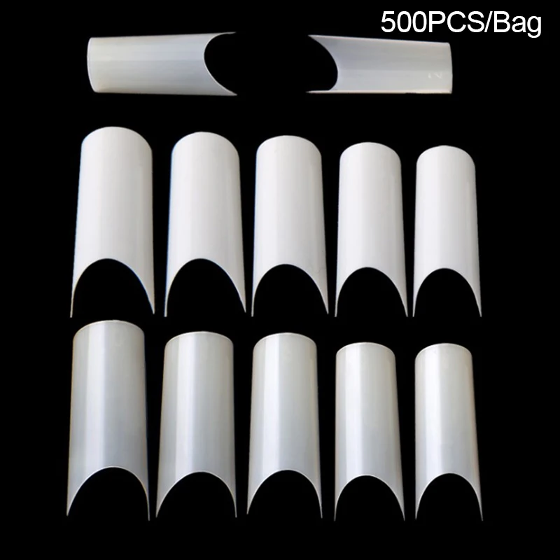 500Pcs Natural French False Nail Clear White Acrylic Nail Tips UV Gel Ultra Pack Of 500 Tips Fake Nail
