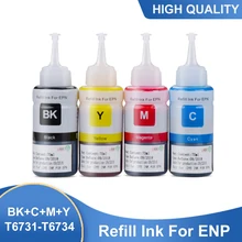 Kit de recharge d'encre pour imprimante, compatible avec EPSON L800 L805 L810 L850 L1800 L351 L350 L551 T6731 T6732 T6733 T6734, 4 couleurs