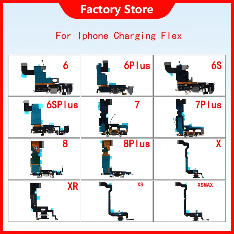 1pcs For iPhone6 6P 7 7P 8 6S PLUS Charger Charging USB Port Dock Connector Flex Cable With Microphone And Headphone Audio Jack | Мобильные