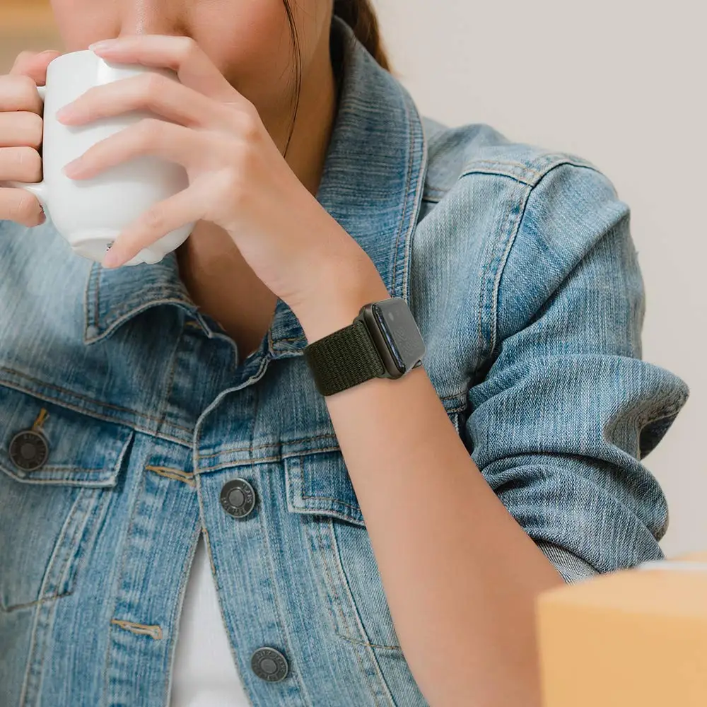 Нейлоновый ремешок для наручных часов Apple Watch 4 серии 3/2/1 38 мм 42 мм из мягкой дышащей ткани, сменный спортивный петля для наручных часов iwatch серии 4 40 мм 44 мм
