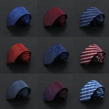 New Men's Ties Solid Color 7cm Jacquard Luxury Necktie Accessories Simplicity For Daily Wear Cravat Wedding Party Gift For Man
