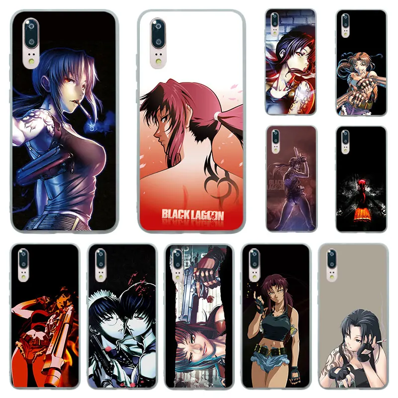 Silicone Phone Case For Huawei P30 P20 P10 P9 P8 Pro Lite 2017 Plus P Smart 2019 anime Black Lagoon Revy Matte Silicon Cover |