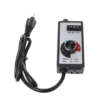 

AC 120V 15A Fan Variable Voltage Speed Control Electric Motor Rheostat Governor Dropship