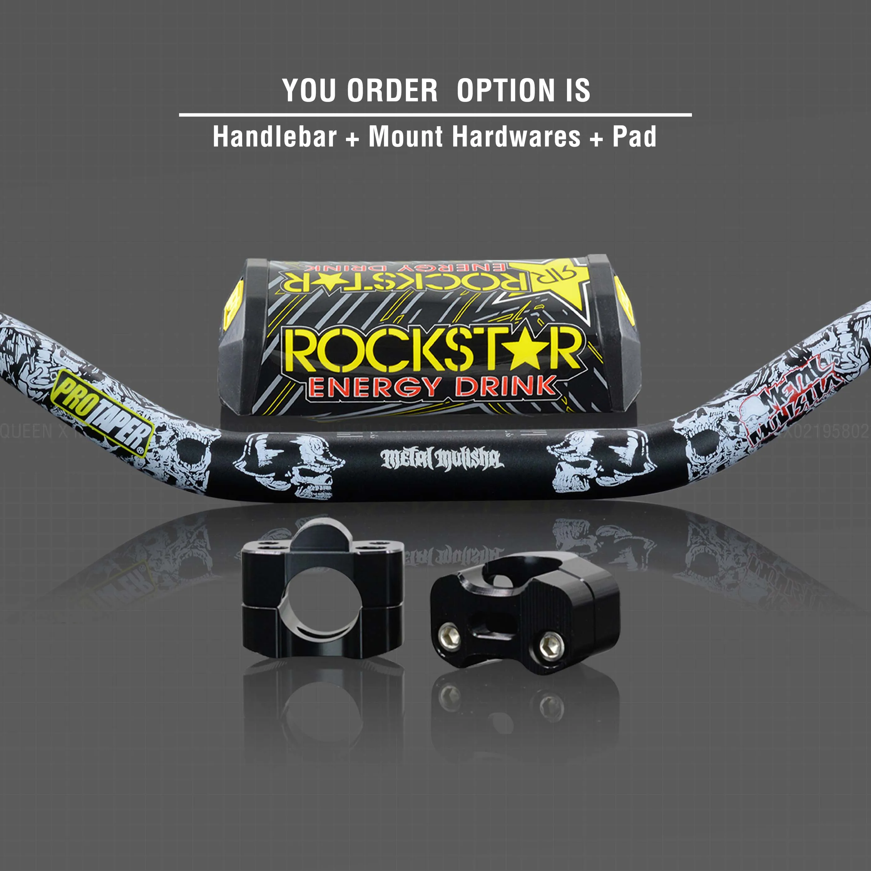 Руль для Pro Taper Pack Bar 1-1/" 6 дней Fatbar Колодки Ручки Pit Pro Racing Dirt Pit Bike мотоцикл с адаптер cnc - Цвет: Black Combo3