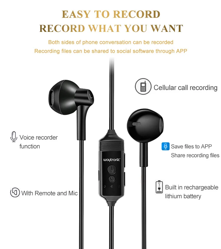 phone call recorder earbud