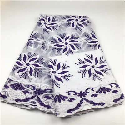 purple MAIGALAN Новое поступление хлопок кружева высокого качества нигерийские Свадебные африканские кружева ткань/гипюр шнур кружевной ткани SML76-66 - Цвет: purple