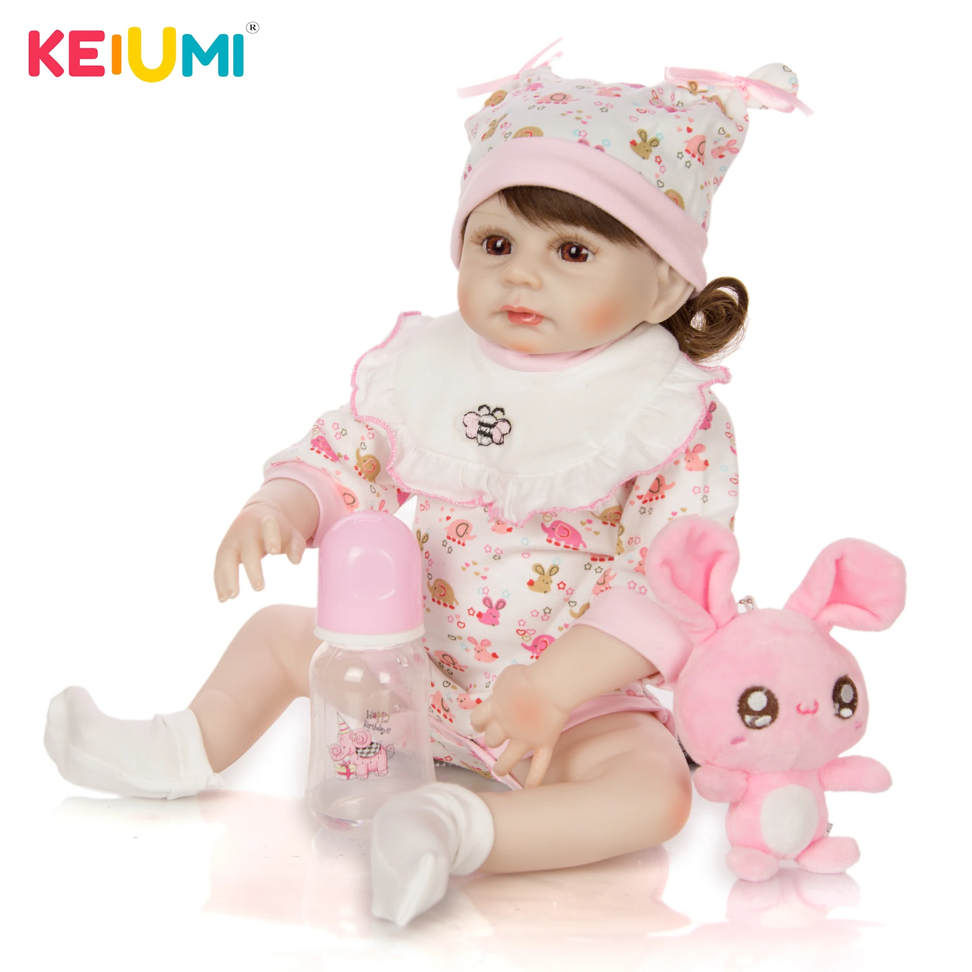KEIUMI прекрасный Новый стиль 48 см Reborn для девочек костюм состоящий из силиконовые