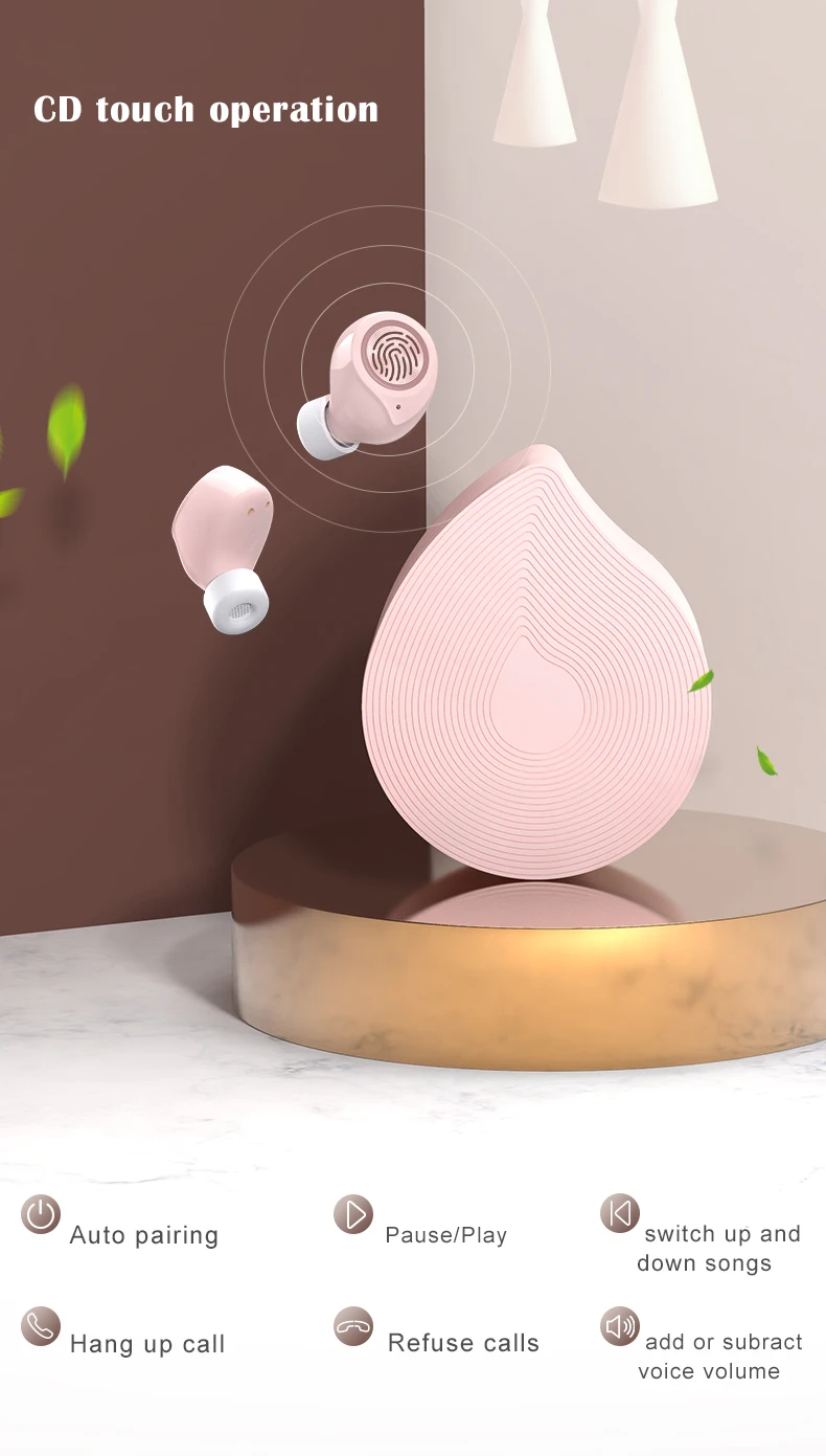 Macaroon капли воды TWS Audifonos Bluetooth Inalambrico настоящие беспроводные стерео наушники 3D звук сенсорное управление тип-c зарядка