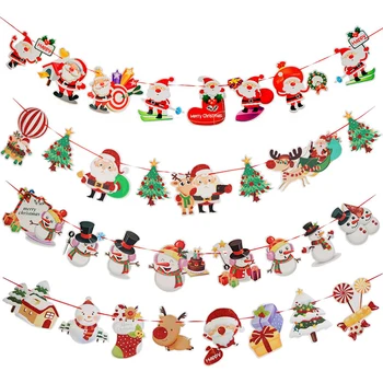 

Merry Christmas Banner Decoration Felt Sign Garland Bunting Indoor Outdoor X-Mas Decorations for Office Windows Christmas Tree