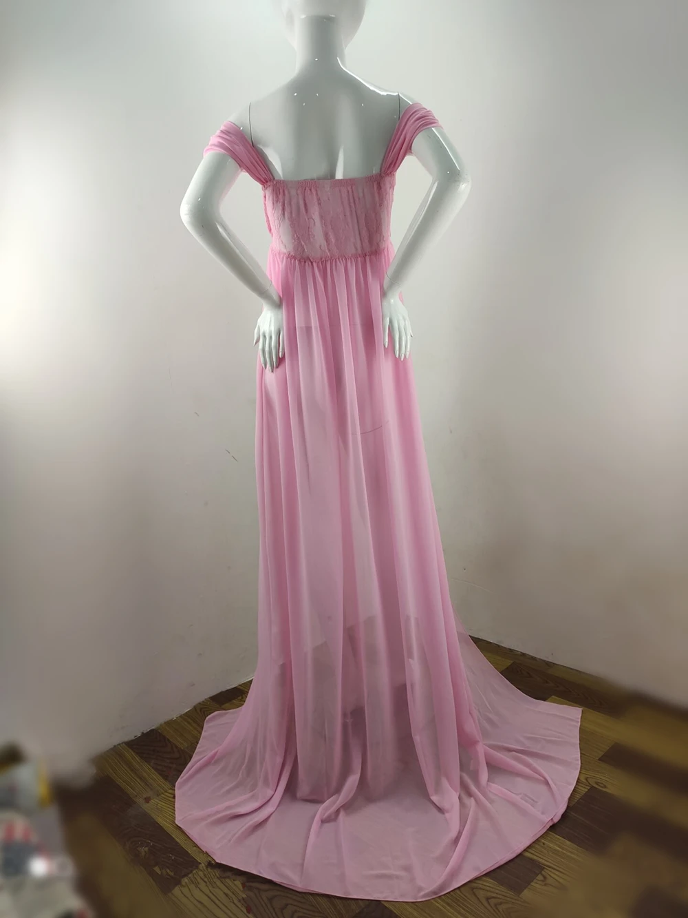 Shoulderless Maternity Dress For Photography Sexy Front Split Pregnancy Dresses For Women Maxi Maternity Gown Photo Shoots Props (13)