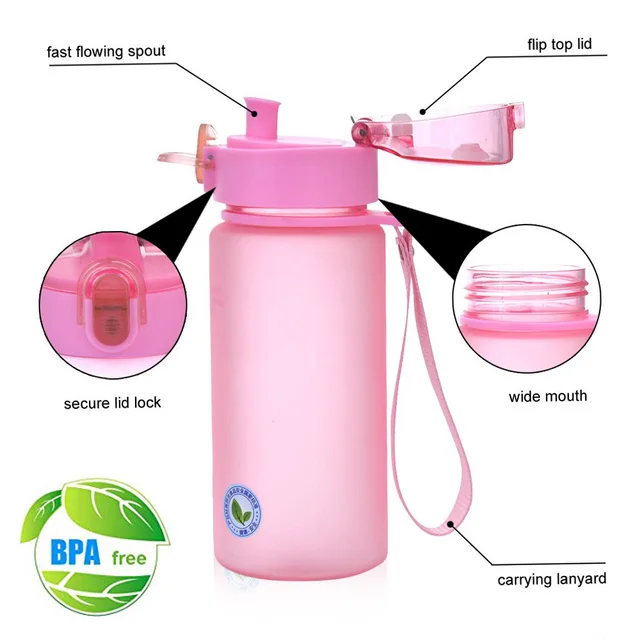 Plastic Gourd Sports Water Bottle Gym Bottles Drinking Eco Friendly Cups Lid Waterbottle Drinkware Camping Equipment Outdoor 4