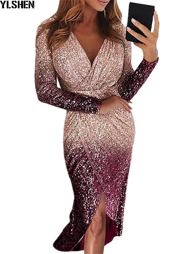 African dresses for women New hot selling popular Colorful bronzing Women party long dress v-neck younger girl long dress 01