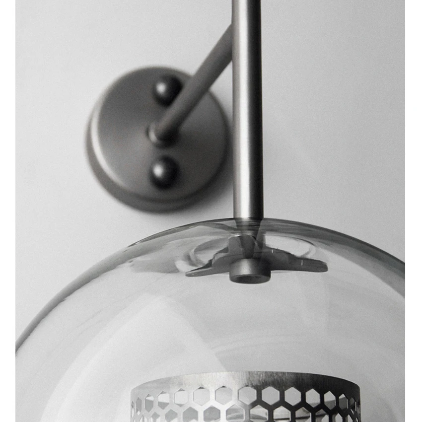 Скандинавский Лофт светодиодный настенный светильник современный стеклянный абажур бра настенный светильник золотистые железные кухонные Настенные Бра Лампа для гостиной декоративные светильники