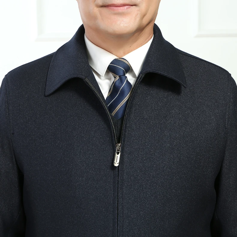 Mu Yuan Yang Осенняя Новая мужская повседневная куртка классическая деловая однотонная куртка с отворотом плюс бархатное толстое осеннее и зимнее пальто