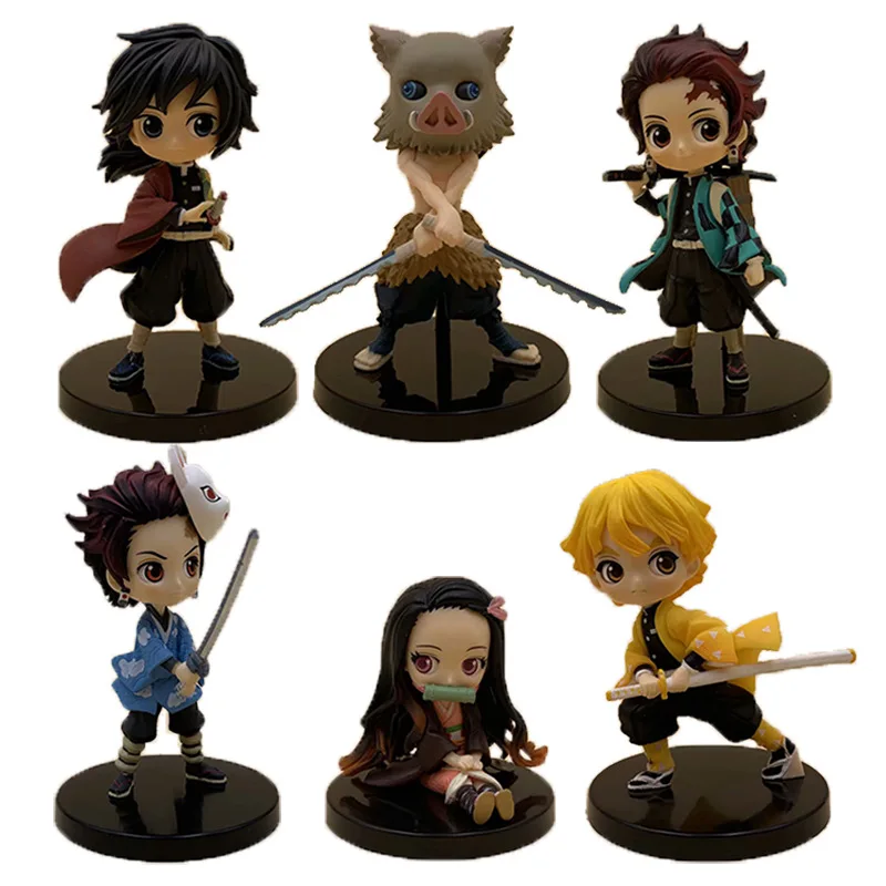 

3Pcs/Set Anime Giyuu Demon Slayer Nezuko Zenitsu Tanjirou Inosuke Action Figure Set Toys PVC Nezuko Figures 10CM