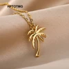 Palm Tree Pendant Necklace for Women Men Goth Aesthetic Coconut Tree Choker Chain Necklace Stainless Steel Jewelry Gifts