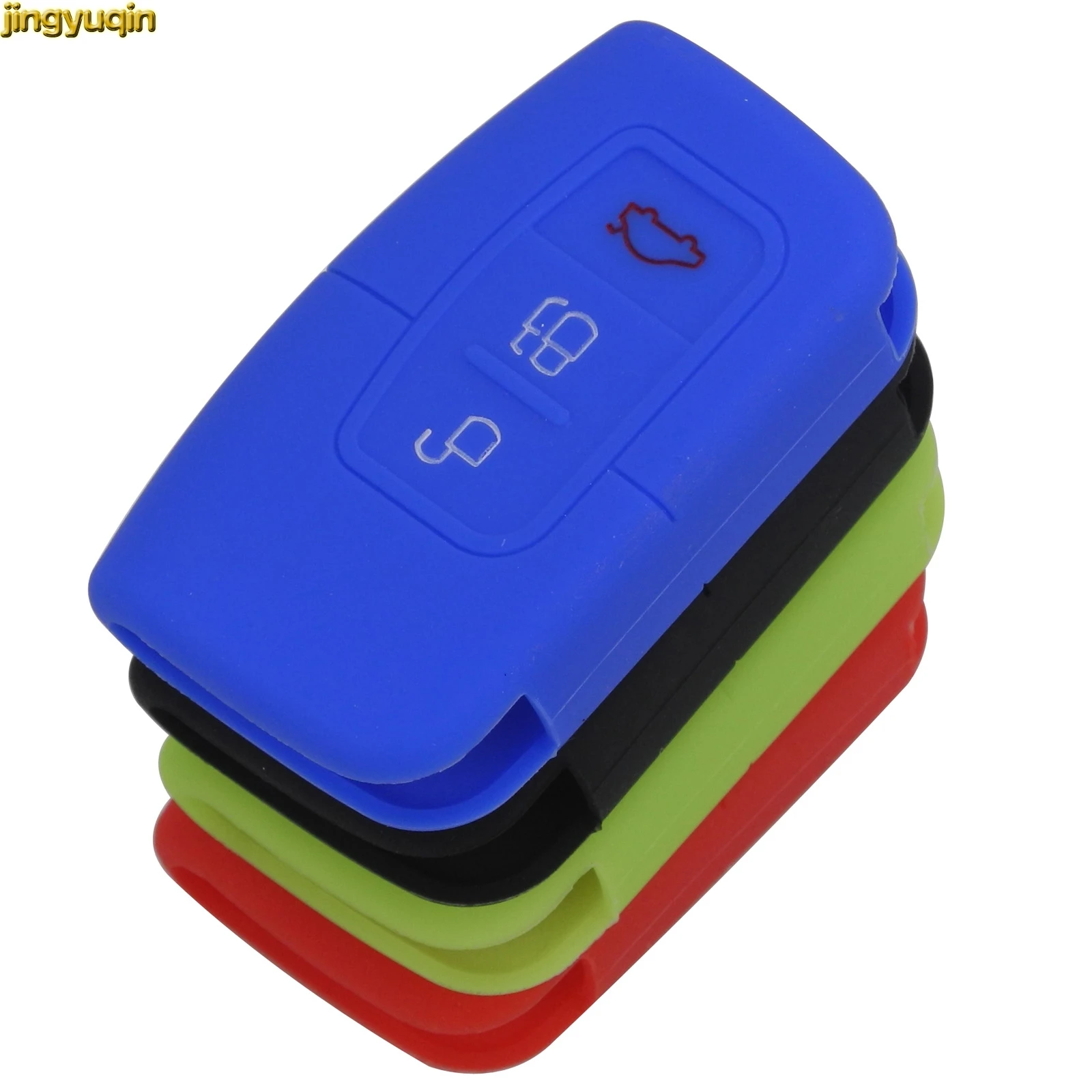 Jingyuqin 20pcs 3 Button Remote Smart Silicone Car Key Case Cover for Ford Focus 2016 2017 Keyless FOB Styling | Автомобили и