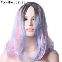 WoodFestival женский разноцветный синтетический парик термостойкий косплей короткие парики