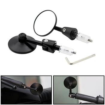 

Motorcycle Universal Rear View 3 inch Handle Bar End 7/8 inch Mirrors Handlebar Mirror for Kawasaki Yamaha Motorcycle