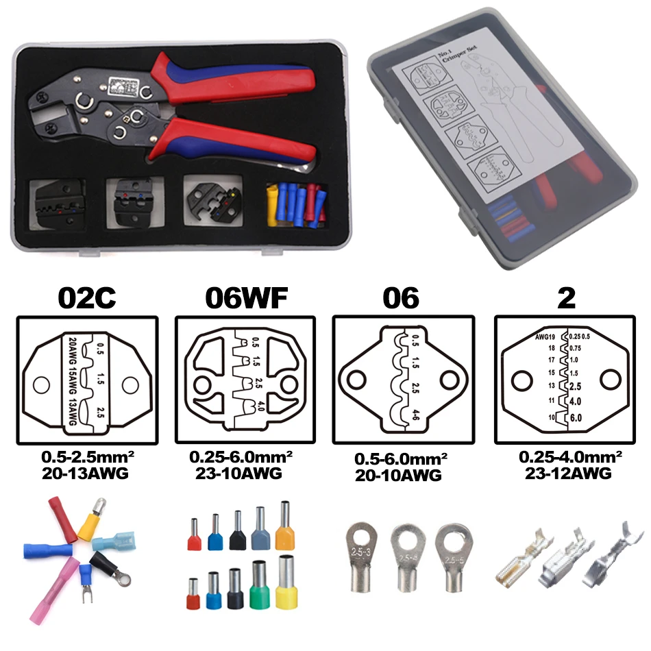 Обжимные плоскогубцы несколько обжимных штампов набор проводов Dupont терминалы инструменты электрик соединитель Мультитул(подарок некоторые провода терминал - Color: SNA No.1