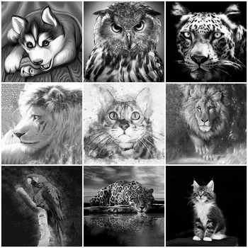 

HUACAN Full Drill Diamond Painting 5D Tiger Diamond Art Embroidery Owl Animal Diy Farmhouse Home Decoration