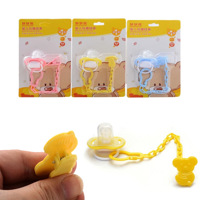

Food grade silicone pacifier + cartoon baby pacifier clip chain clip birthday gift 0-3Y Cute Newborn stuff accessories