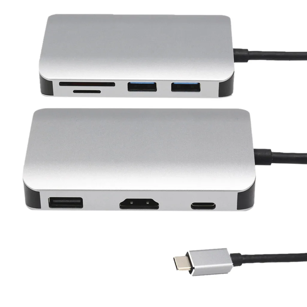 Ouhaobin 8in1 USB C концентратор USB C к type C USB 3,0 USB 2,0 HDMI 4K RJ45 адаптер для ноутбука для SD/TF карт