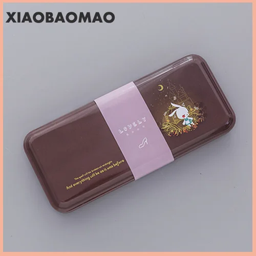 Интересный мультфильм железная Жесть большой пенал металлический пенал креативный пенал для карандашей студенческие подарки Обучающие канцелярские принадлежности - Цвет: 1