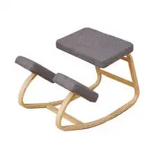 Taburete de madera mecedora para rodillas, silla ergonómica de oficina con cojín grueso para mejorar la postura, alivia la presión de la rodilla