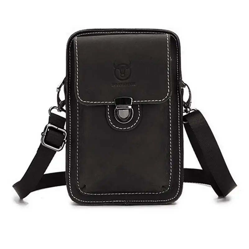 

Men PU Leather Shoulder Bag Black Fashion Casual Multi-functional Shoulder Crossbody Messenger Hand Bags For Male Travel Bag