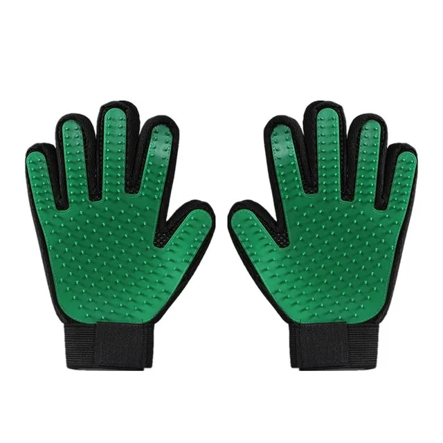 Left and right green YVYOO аксессуары для домашних животных, собак Уход за лошадьми питания ПЭТ Расческа для Собаки Уход за лошадьми кисточки для очистки после домашних питомцев, массажная перчатка кошачья шерсть перчатки D10 - Цвет: Left and right green