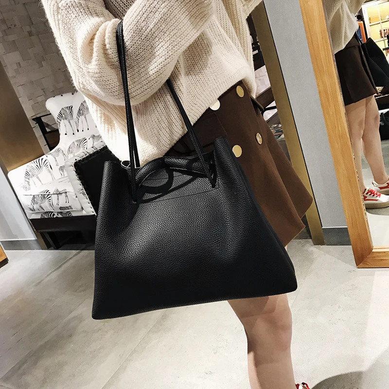 Модный комплект одежды из 2 шт./компл. из искусственной кожи женские сумки на плечо сумки брендовые сумочки женские сумки-мешки дизайнерская сумка-мессенджер высокое качество Для женщин сумка