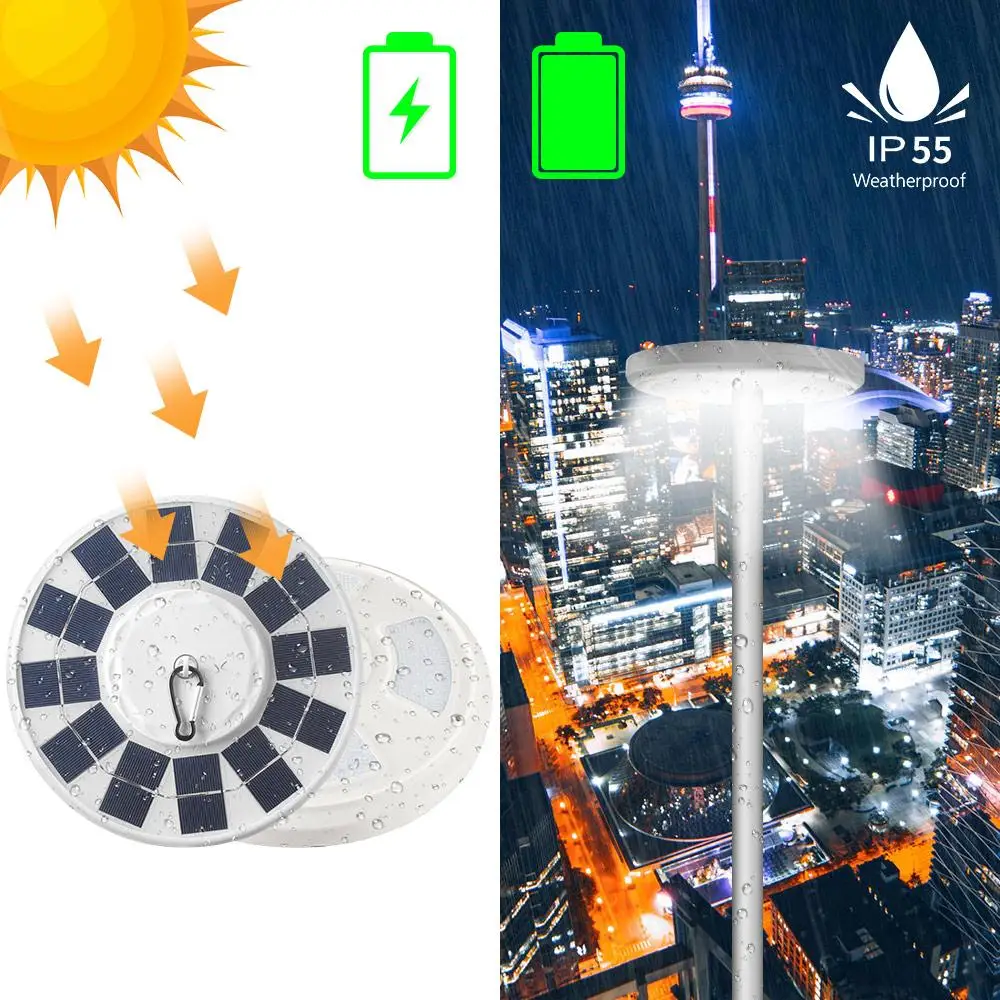 

Solar Powered 128LED Light Super Bright Flag Pole Light Solar Flagpole Light Camping Garden Daylight Yard Lamp for