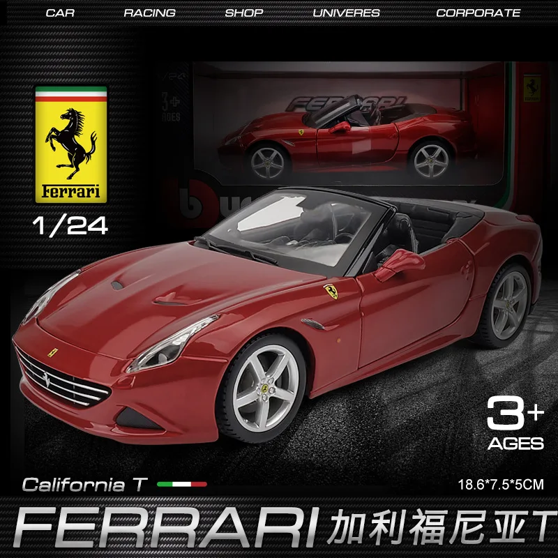 Модель автомобиля Bburago 1:24 FERRARI California T из сплава коллекционная игрушка в подарок |