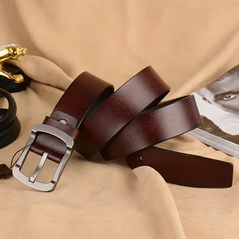 

100% Cowhide High Quality Genuine Leather Luxury Strap Male Belts for Men Jeans Casual Belt Pin Buckle Masculine Cummerbund