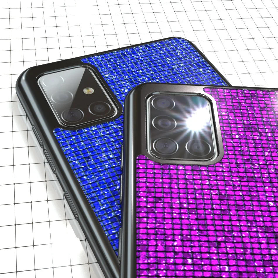 Блестящий чехол для телефона Samsung Galaxy A51 A71 A50S A30S A20S A50 A10 A30 A20 A20E S S20 Plus E M10
