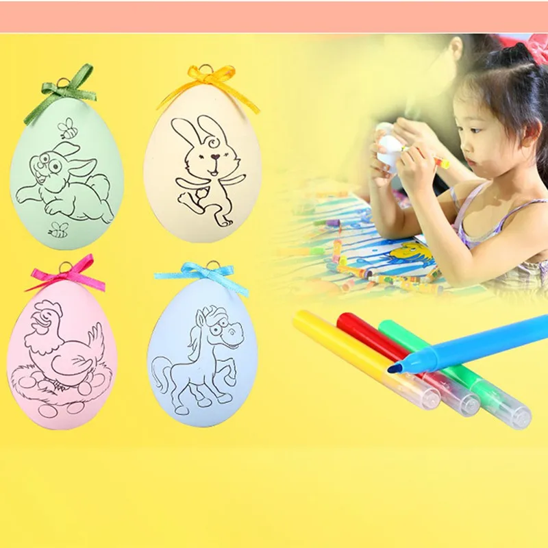 Новинка Orbita Easter DIY ручная роспись цвет ing пасхальное яйцо ручная работа мультфильм ручная окрашенная яичная скорлупа игрушка шаблон цвет случайный