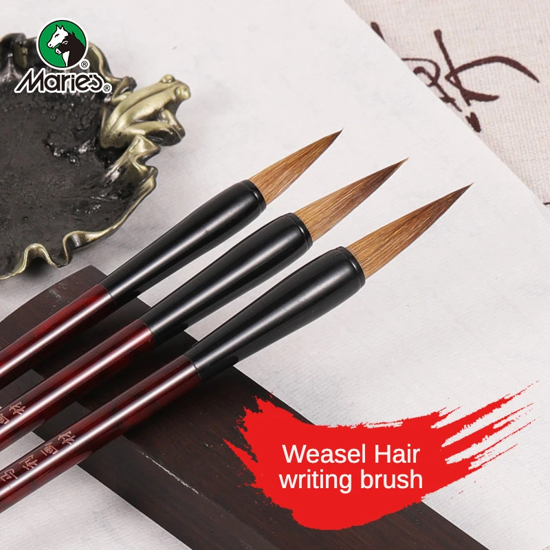 Maries 3pcs Weasel Hair Chinese Traditional Calligraphy Brushes Watercolor Painting Writing Brush Pen Art Supplies maries 3pcs weasel hair chinese traditional calligraphy brushes watercolor painting writing brush pen art supplies