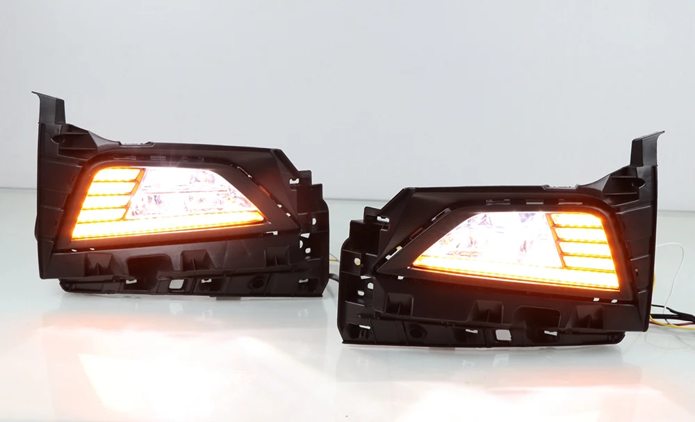 3 цвета светодиодный дневный ходовой светильник DRL для VW Polo+ автомобильная лампа в сборе с динамическим сигналом последовательного поворота+ синий режим