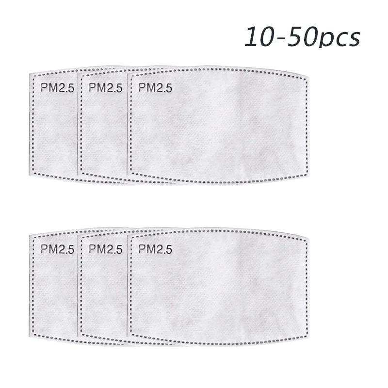 

10pcs/lot mask filter PM2.5 Paper Anti Haze mouth Mask Filter Insert Protective Filter Media Insert for anti dust mask