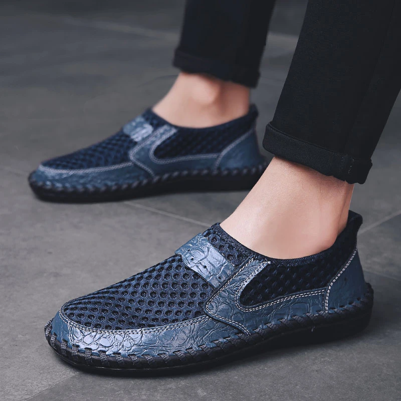 Coslony breathable mesh shoes Men Casual Shoes2020 Summer Footwear Fashion Soft Male Outdoor Moccasins Loafers slip on sneakers