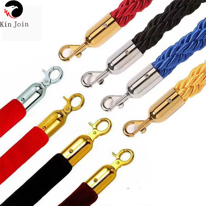 1.5m Flannel Sling Welcoming Queuing Columns Pole Fences Stands Long Twisted Lining Barrier Rope rope barrier stanchion