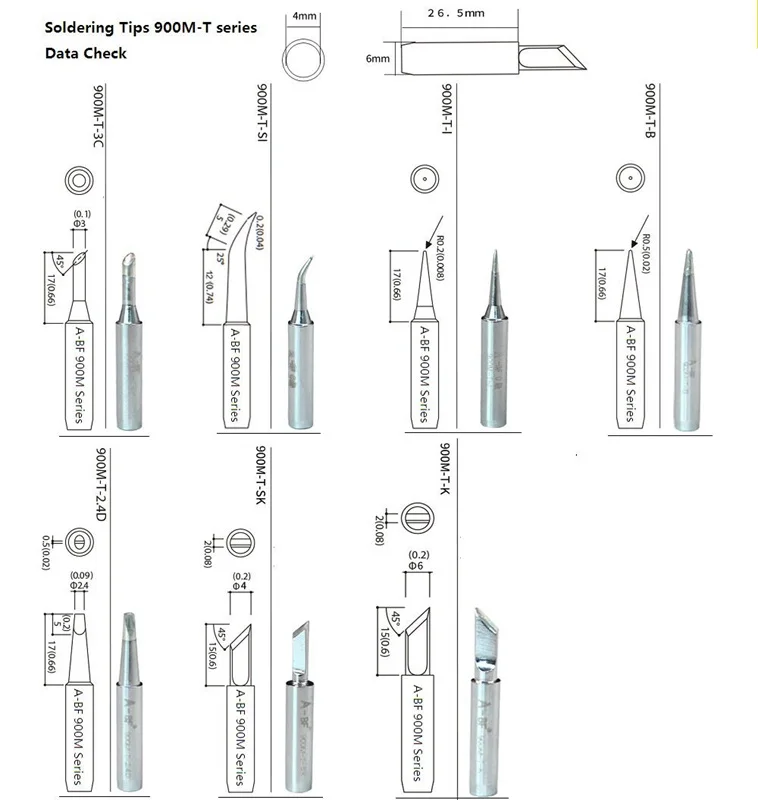10pcs 900M-T Soldering Iron Tips Silver