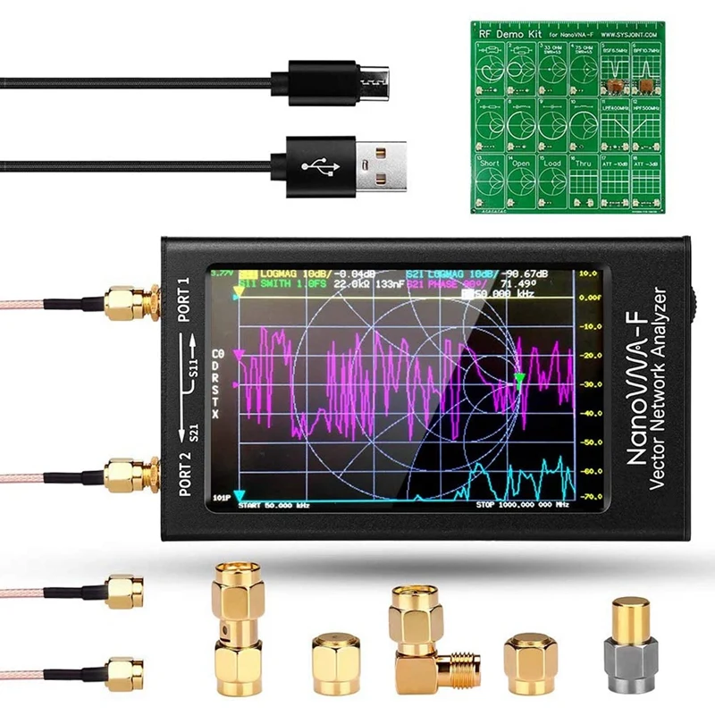 Swr антенный анализатор Nanovna 50-1000 МГц 4 3 дюймов IPS LCD + RF демонстрационный комплект
