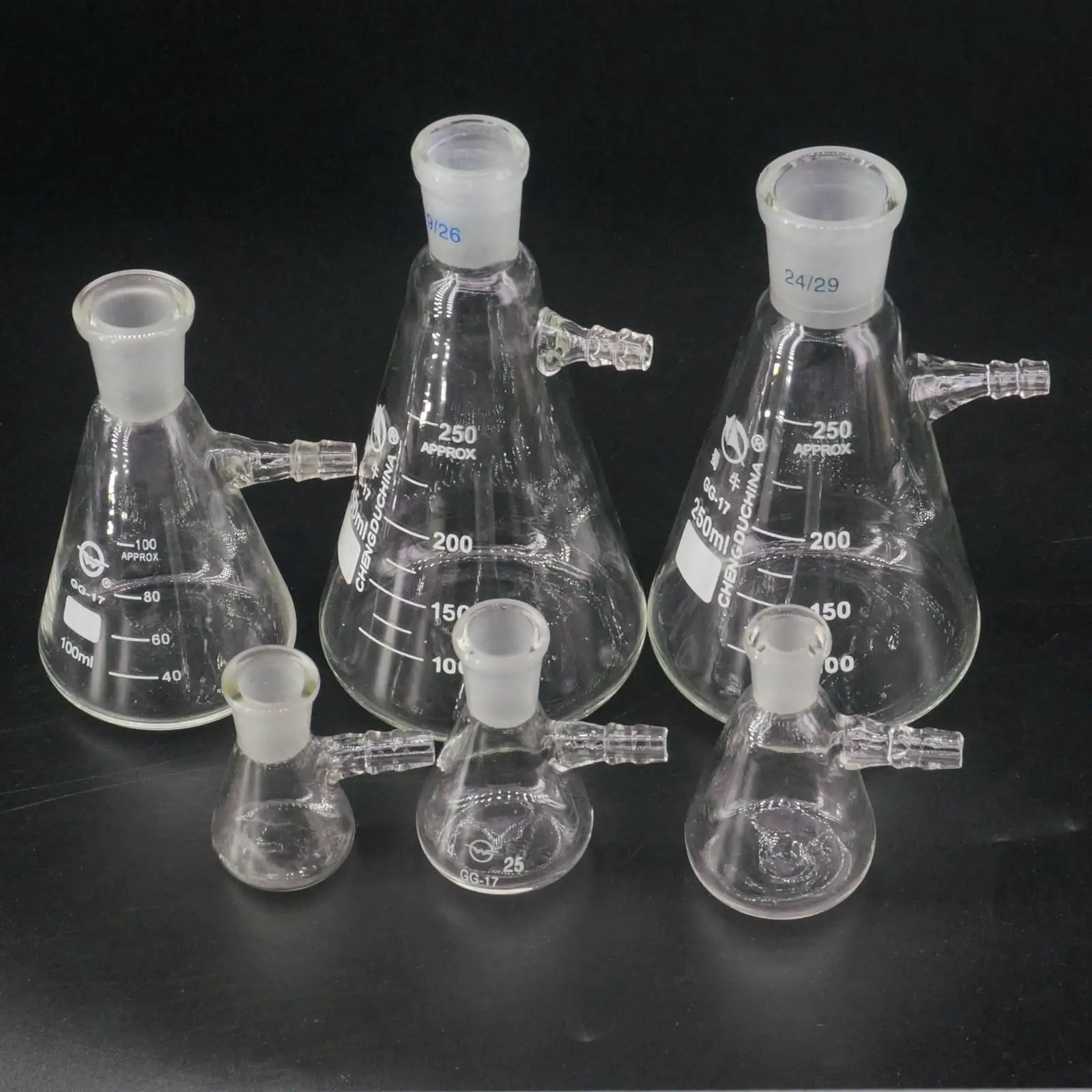 10/19 14/23 붕규산염 유리 진공 그라인딩 입 여과 흡입 플라스크, 10ml, 25ml